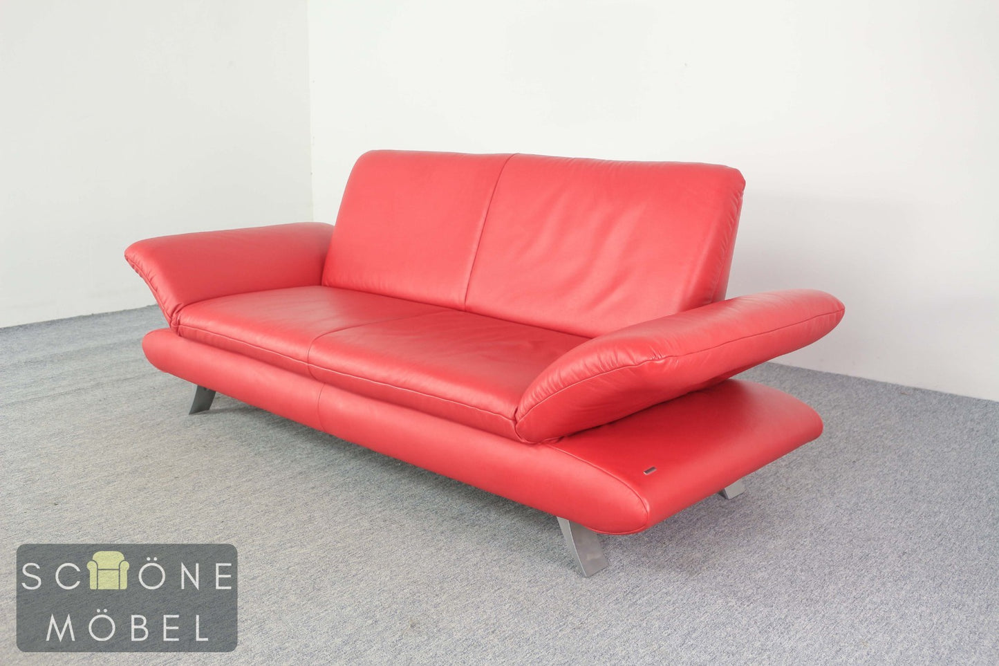 KOINOR Designersofa Leder rot 2er Sofa Echtleder Couch Couchgarnitur 2 Sitzer
