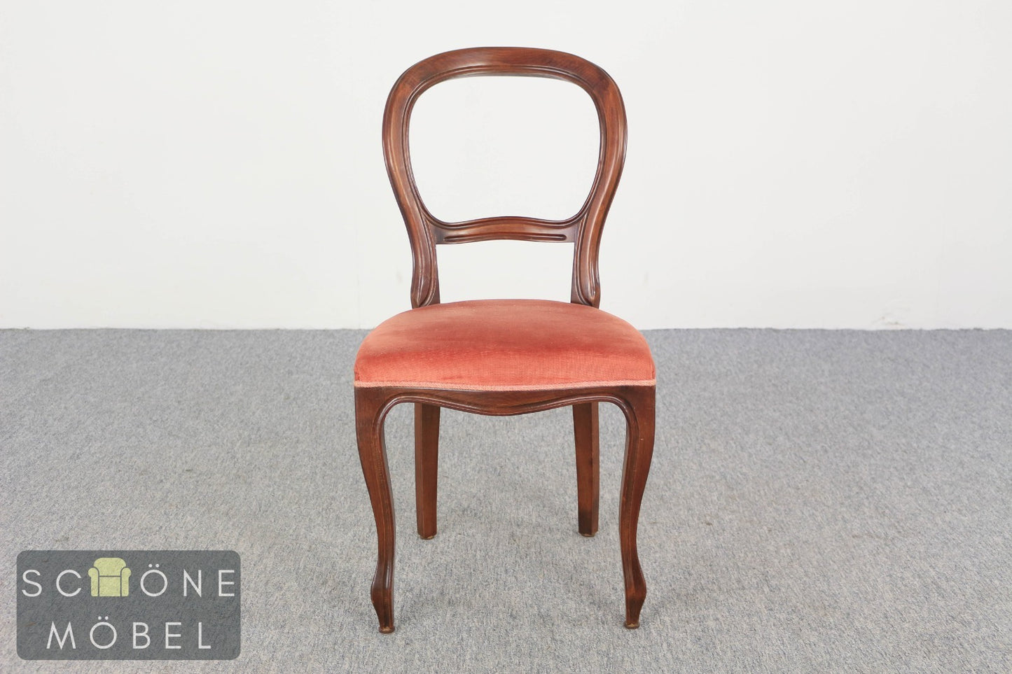 Eleganter Polsterstuhl Mahagoni Stoffbezug – klassischer Vintage Esszimmerstuhl