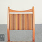 3x Vintage Stuhl Holz Polster Streifen Danish Design Mid Century Esszimmer Chair