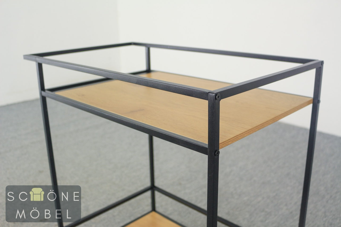Moderner Servierwagen Metall & Holz – rollbar, Industrial Design, Beistellwagen