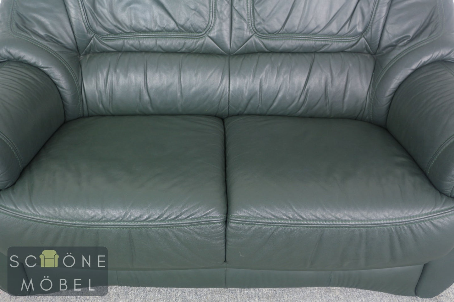 Bequeme Elastoform Leder 2er Sofa Echtleder Couch Couchgarnitur 2 Sitzer