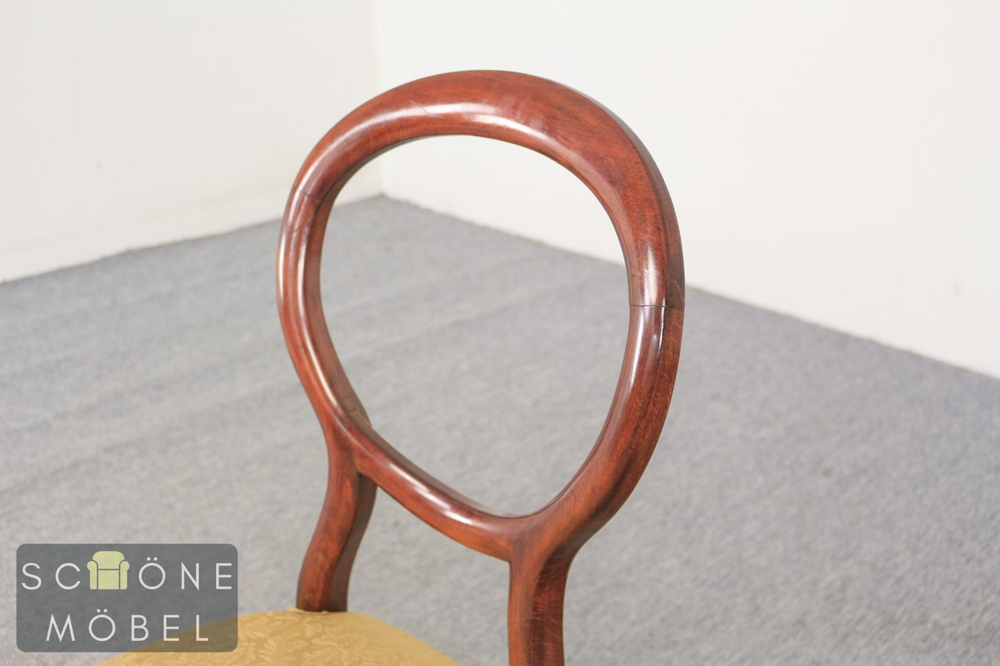 Antik Stil Stuhl Rundrücken Esszimmerstuhl Massivholz Rokoko Biedermeier Vintage
