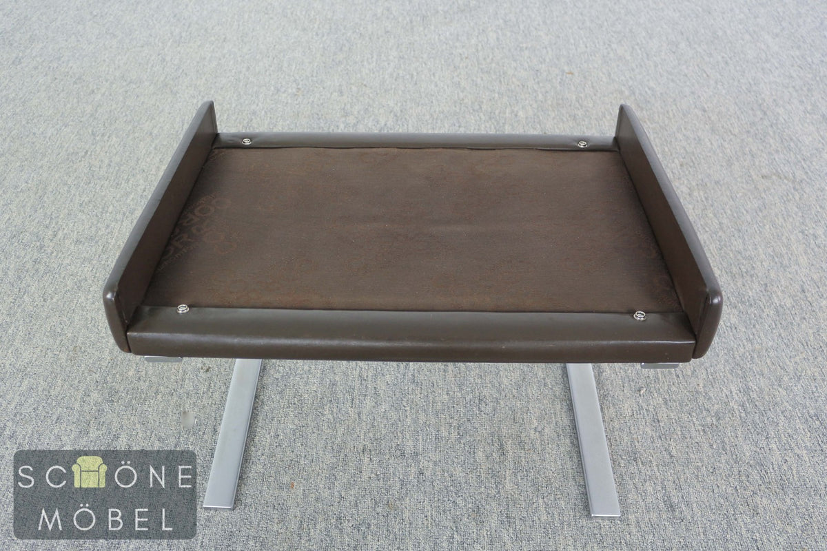 Leder Fußhocker dunkelbraun Mid-Century-inspiriert Hocker im Danish Design