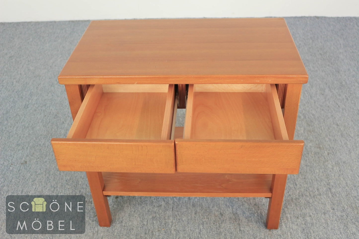 Massivholz Beistelltisch Nachttisch 2 Schubladen Ablage Vintage Konsolentisch