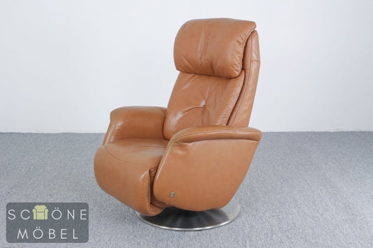 Moderner Musterring Designer Leder Sessel Relax Armchair Relaxsessel Echtleder