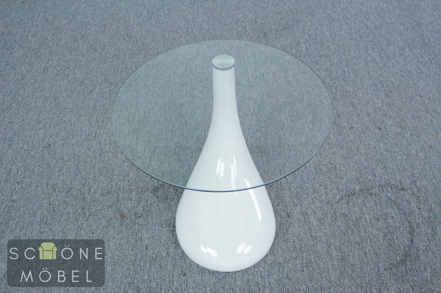 2x Set Moderne Nachttische Glas Weiß Space Age Vintage 70er Design Beistelltisch