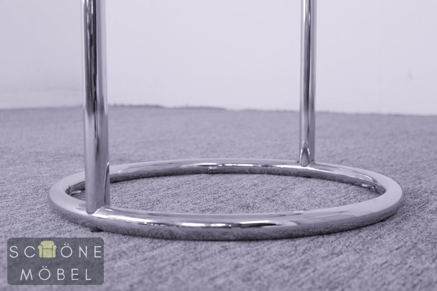 Design Beistelltisch Glas Metall Tisch modern minimalist Table Chrom  Bauhaus
