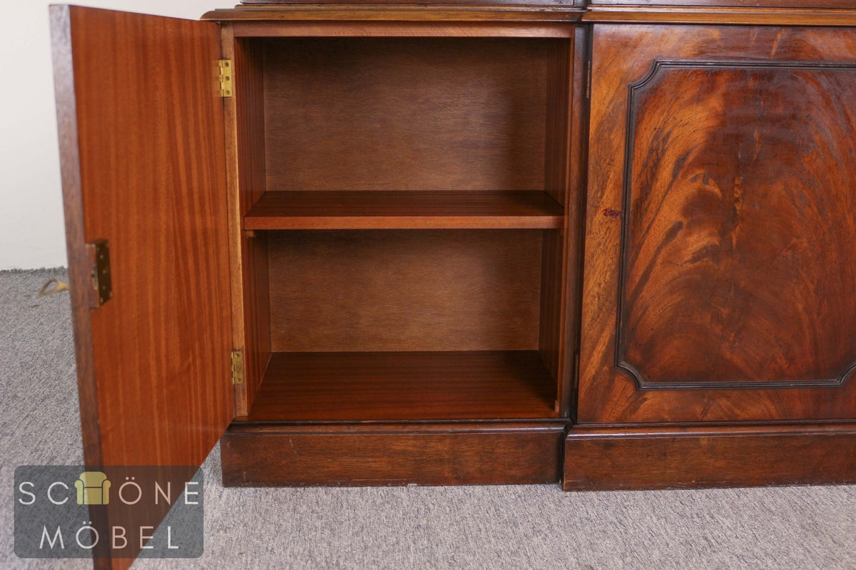 Antiker Mahagoni Bücherschrank Vitrine Bibliothek England Stil massiv Schrank