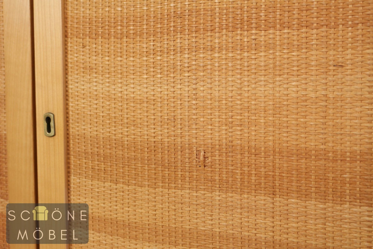 Vintage Sideboard mit Wiener Geflecht Rattan Kommode Danish Design Retro