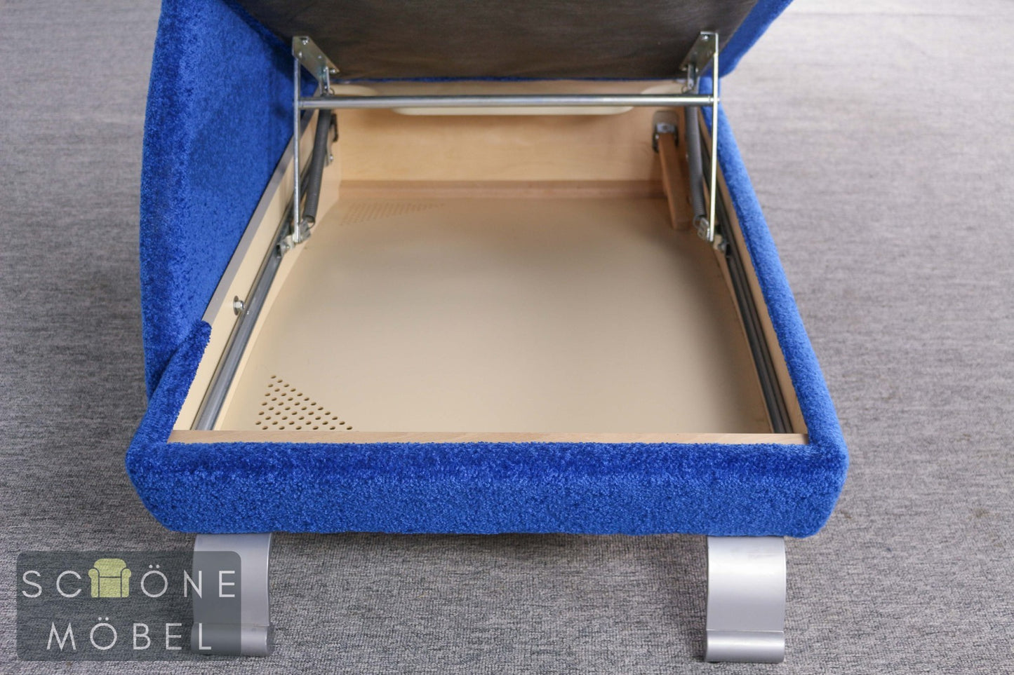Designer Relaxliege Schlafsessel Blau Gelb Daybed Vintage Postmodern 80er