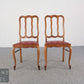 2er Set Vintage Holzstühle Set Vintage Esszimmerstühle mit rotem Leder Holz