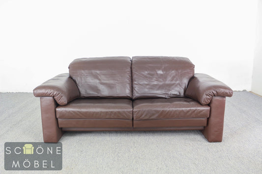 Rolf Benz Sofa Couch 2 Sitzer 2er Büro Leder Echtleder Braun Ledersofa
