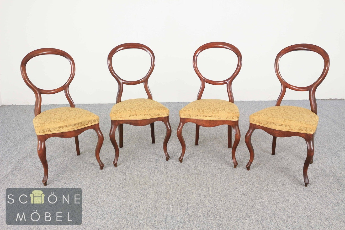 Antik Stil Stuhl Rundrücken Esszimmerstuhl Massivholz Rokoko Biedermeier Vintage