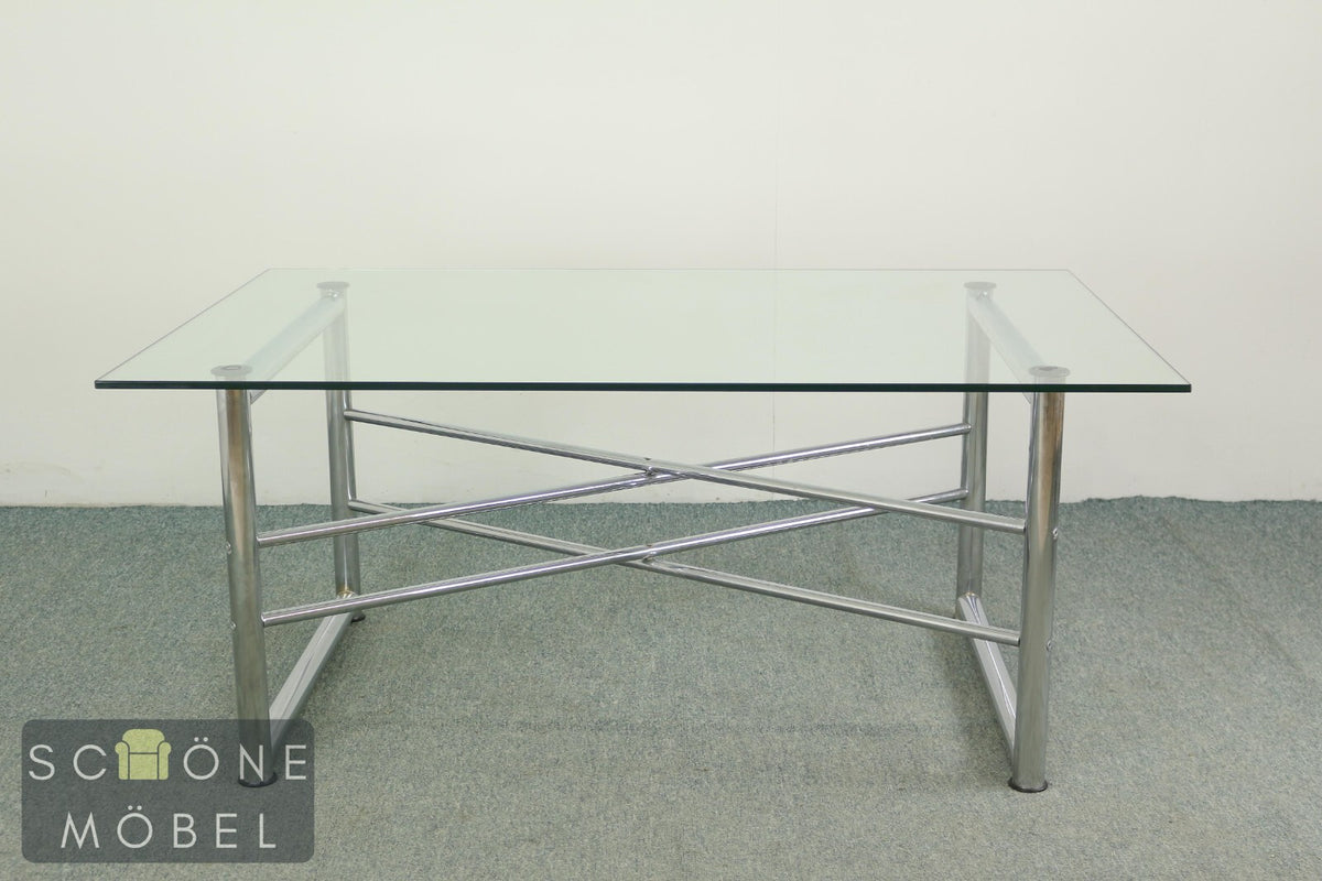 Glastisch Couchtisch Chrom Sofatisch Modernes Design Coffee Table Tisch