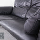 Designer Ledersofa Schwarz Zweisitzer Lounge Sofa im De-Sede Stil