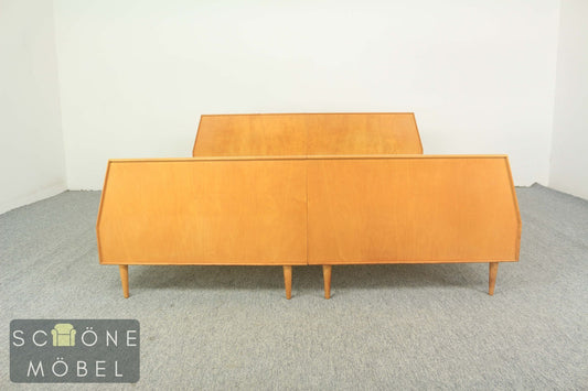 Hellerau Vintage Holz Bett Mid Century Doppelbett mit Lattenrost Vintage 190x190