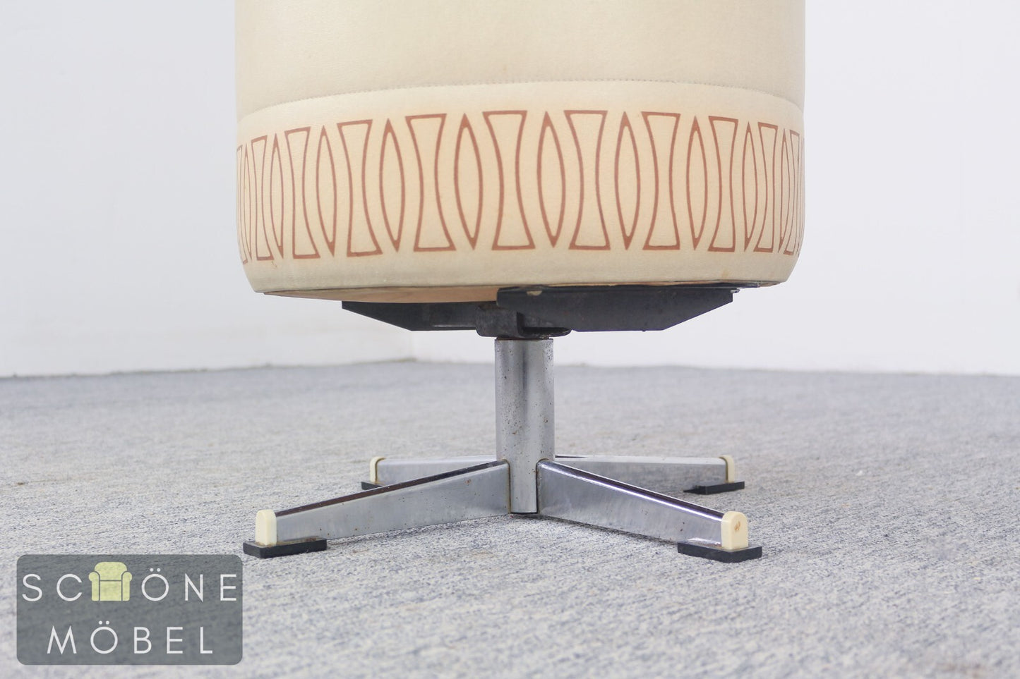 Retro Vintage Stil Fuß Hocker Wäschebehälter Kunstleder bezug Metallgestell