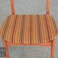 3x Vintage Stuhl Holz Polster Streifen Danish Design Mid Century Esszimmer Chair