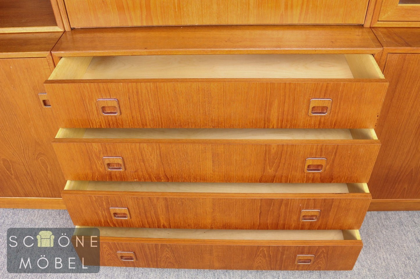 Schrankwand Vitrine Sekretär Danish Design Mid Century Wandschrank Schrank