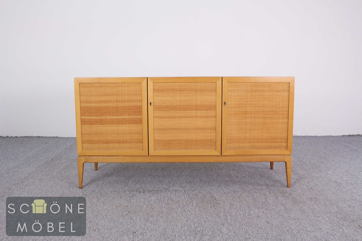 Vintage Sideboard mit Wiener Geflecht Rattan Kommode Danish Design Retro