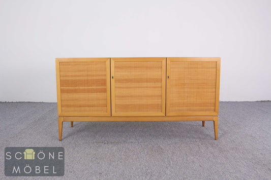 Vintage Sideboard mit Wiener Geflecht Rattan Kommode Danish Design Retro