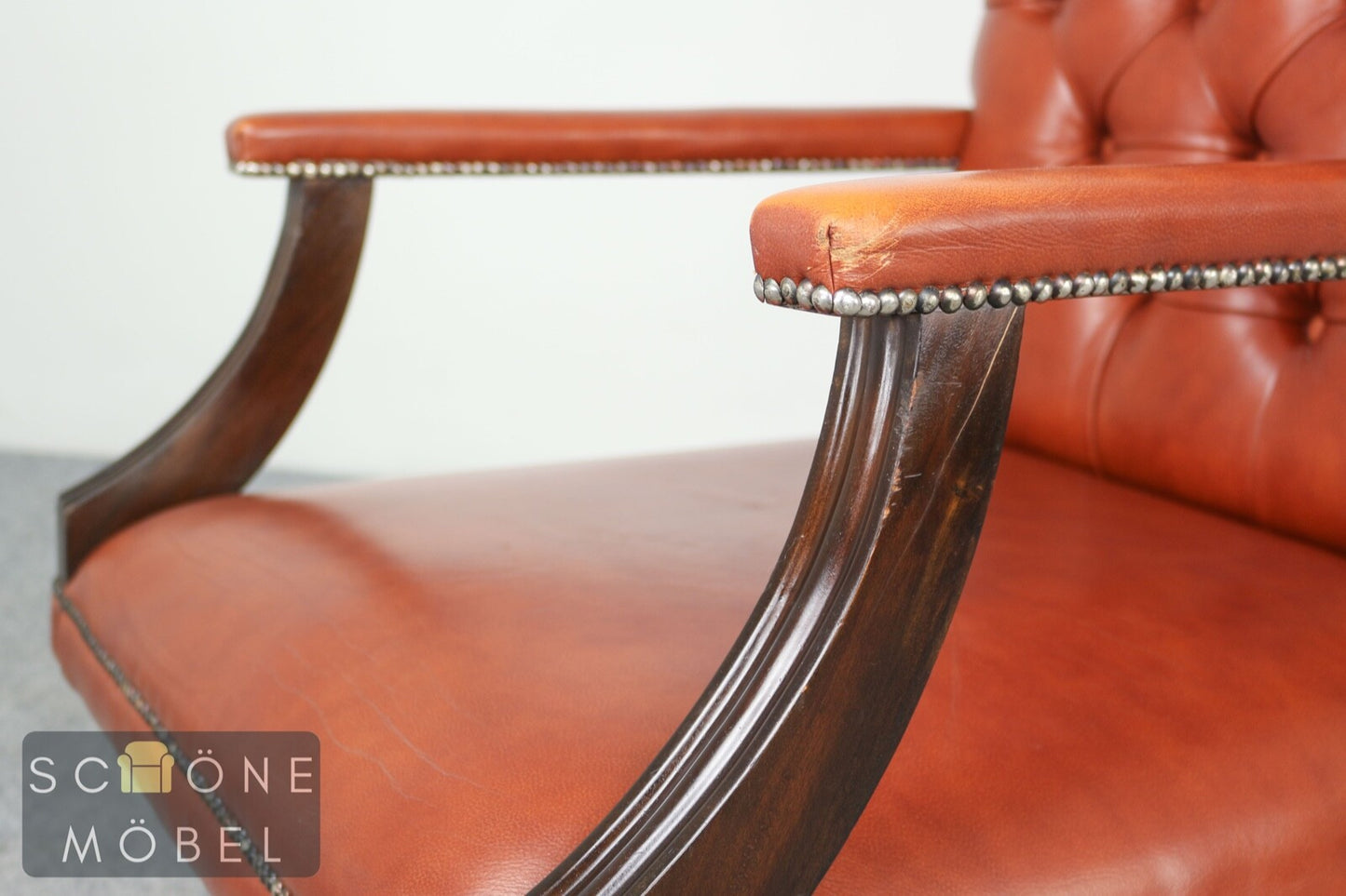 Hübscher Chesterfield Sessel Ledersessel Echtleder 1er Leder Armchair English