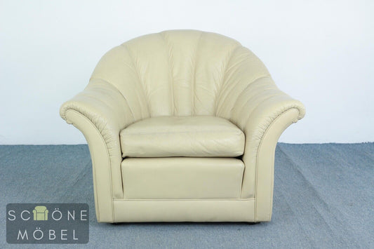 Eleganter Ledersessel Englisches Design Echtleder Sessel 1er Leder Armchair