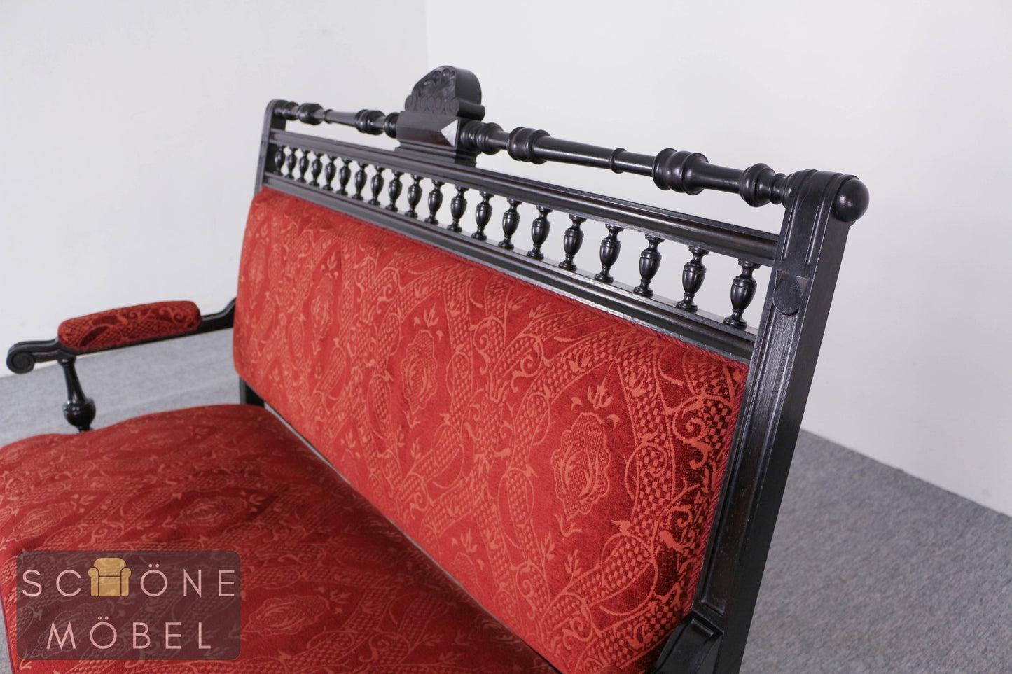 Antikes Sofa Gründerzeit Sitzbank Polstersofa Chaiselongue Samt Historismus