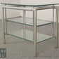 Industrial Style Beistelltisch Modern  Glas Tisch Hifi Table Chrom / Glas