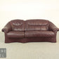 Klassisches Sofa 3 Sitzer 3er Büro Couch Leder Echtleder Braun