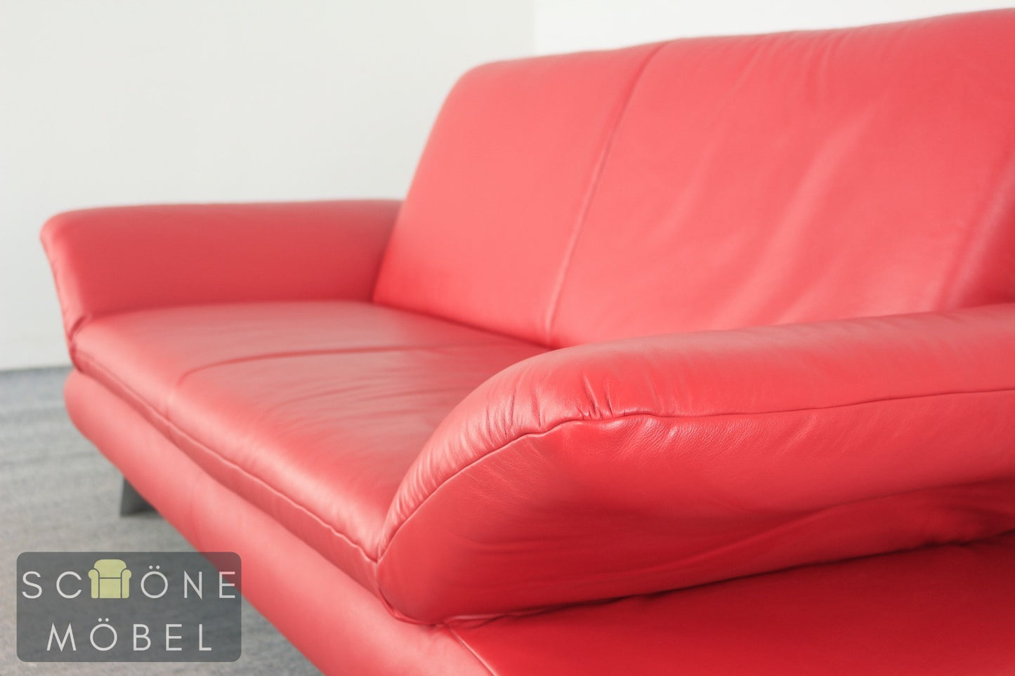 KOINOR Designersofa Leder rot 2er Sofa Echtleder Couch Couchgarnitur 2 Sitzer