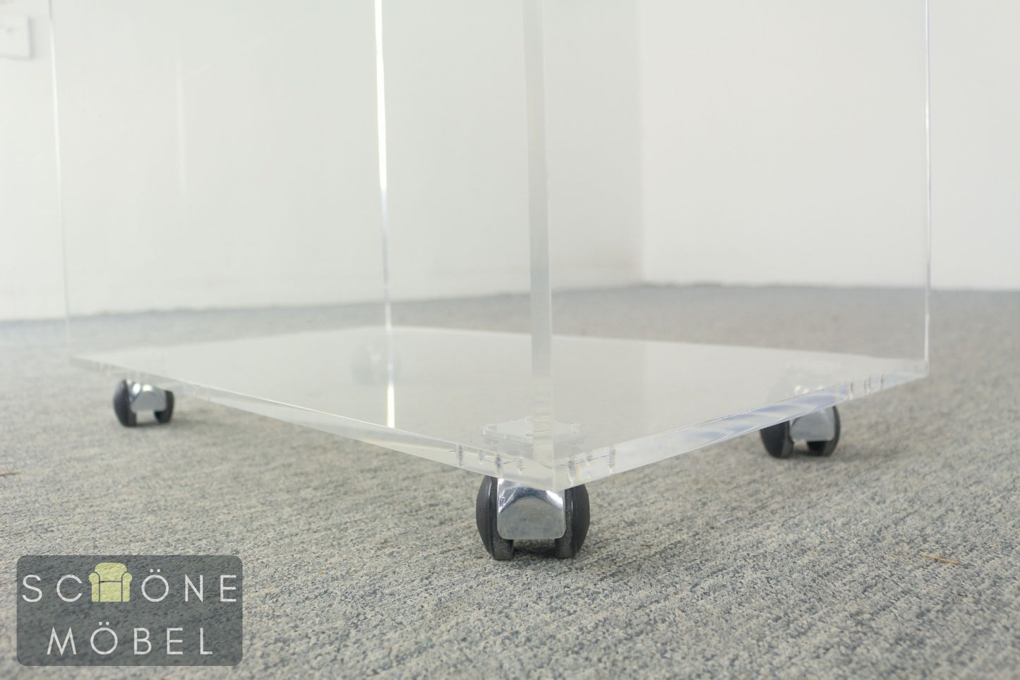 Desinger Space Age Regal aus Acrylglas auf Rollen – 1970er Designklassiker