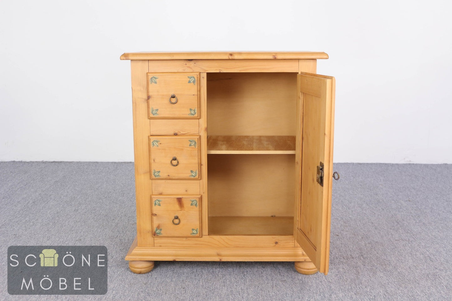 Massivholz Kommode Kiefer Bauernschrank Landhaus Nachtschrank Vintage