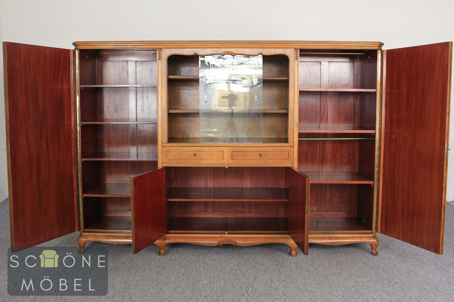 Chesterfield Schrank Landhausstil Vitrine Vintage  Glasschrank Geschirrschrank