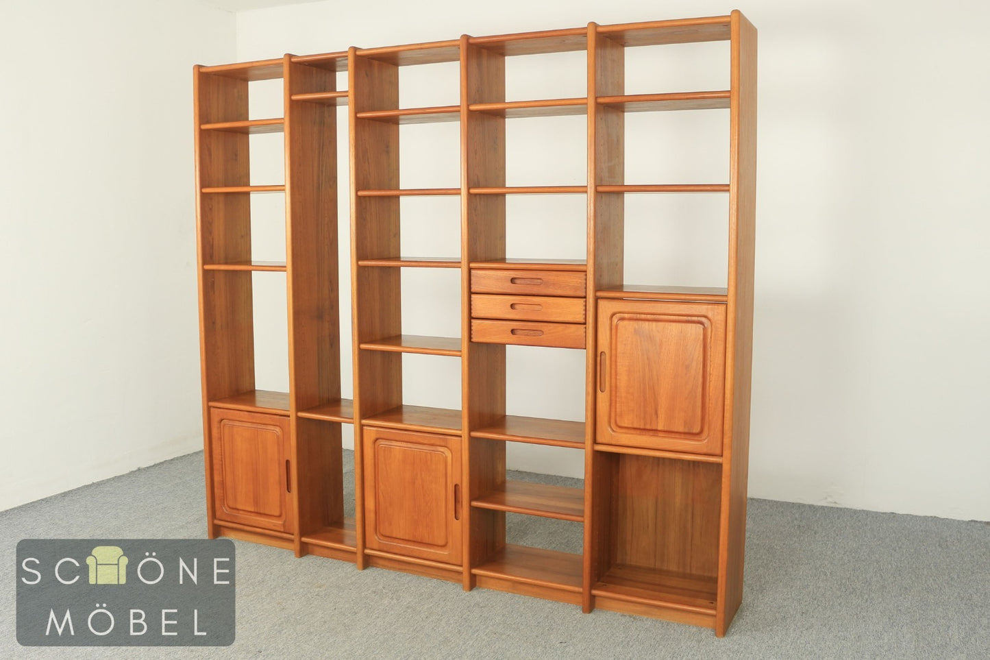Retro Teak Regalsystem Danishes Design Regal Vintage Bücherschrank Bücherregal