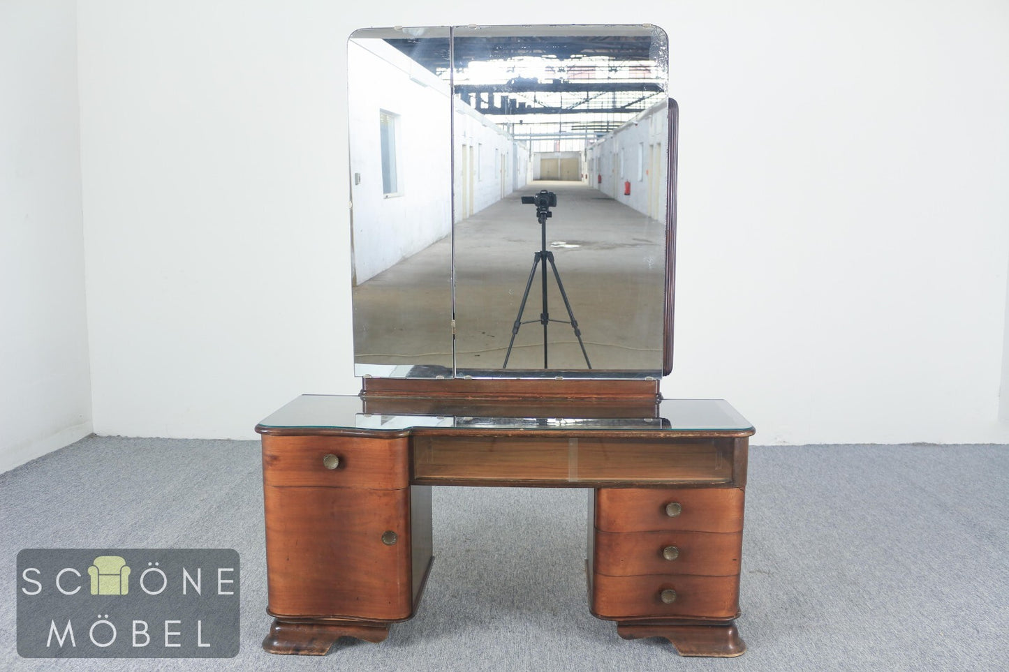 Art Deco Frisierkommode Spiegel Vintage Schminktisch Antik Stil Kommode Anrichte