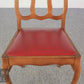 2er Set Vintage Holzstühle Set Vintage Esszimmerstühle mit rotem Leder Holz