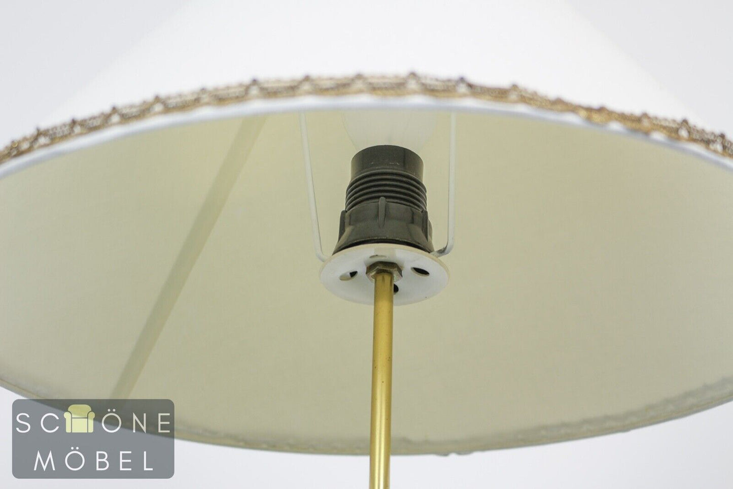 Hübsche Vintage Retro Stehlampe weißer Lampenschirm Lampe E27 Fassung Schalter
