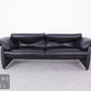 Designer Ledersofa Schwarz Zweisitzer Lounge Sofa im De-Sede Stil