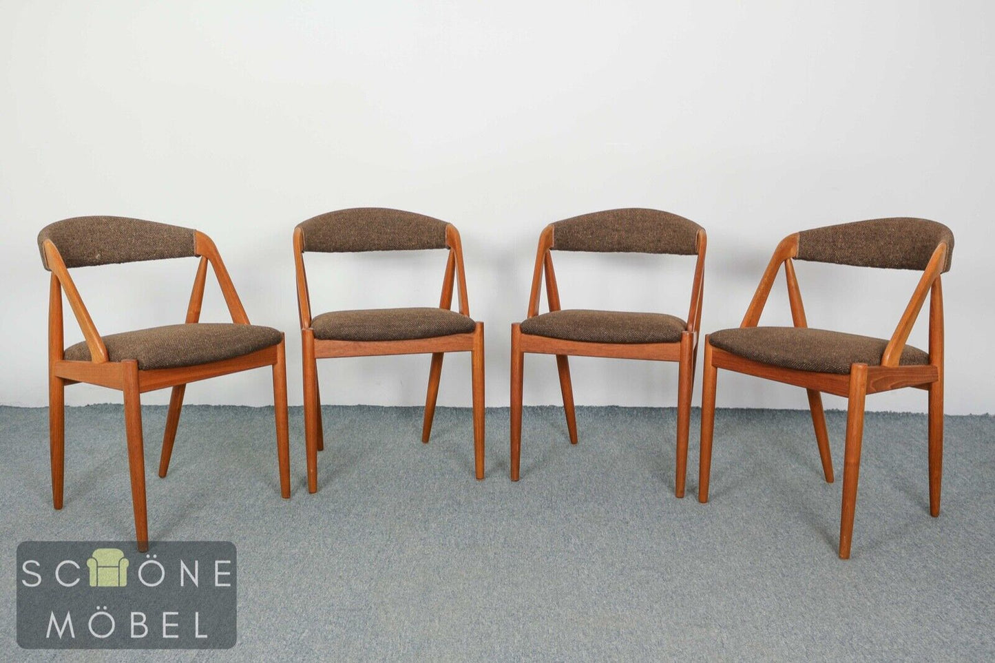 4 Danish Design Kai Kristianen Vintage Stühle Mid Century Retro Essstühle Stuhl