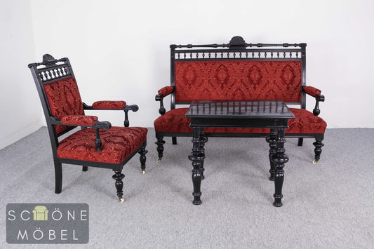 Antikes Sofa Gründerzeit Sitzbank Polstersofa Chaiselongue Samt Historismus