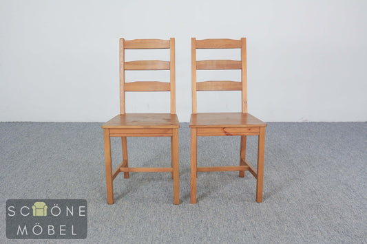 2er Set schlichte Vintage Esszimmer Landhaus Stühle Holzstühle Duo Vintage