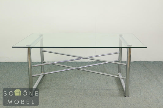 Glastisch Couchtisch Chrom Sofatisch Modernes Design Coffee Table Tisch