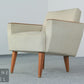 Vintage Art Deco Stil Sessel Retro Stuhl Skandinavisches Polstermöbel Beige