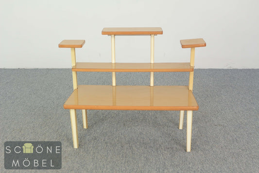 Vintage Pflanzenetagere Holz – 3 Ebenen Mid Century Blumenständer Beistelltisch
