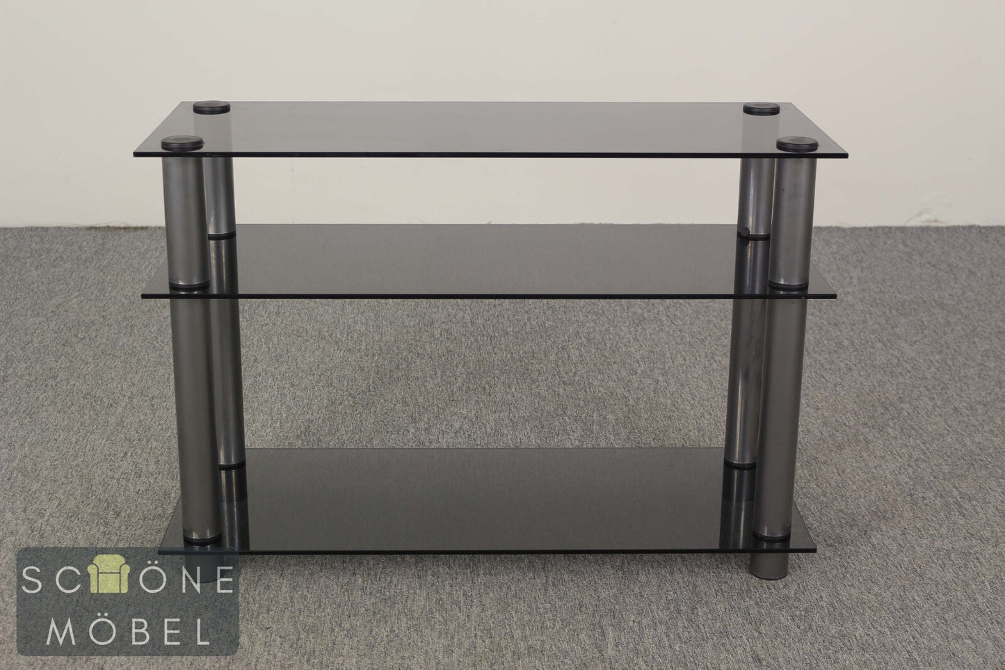 Modern TV HiFi Tisch Beistelltisch Phonotisch  Vintage Stil Tischchen Glas