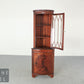 Biedermeier Stil Vitrinen Schrank / Eckschrank Mahagoni Glasvitrine Intarsie