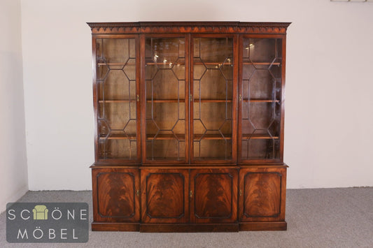 Antiker Mahagoni Bücherschrank Vitrine Bibliothek England Stil massiv Schrank