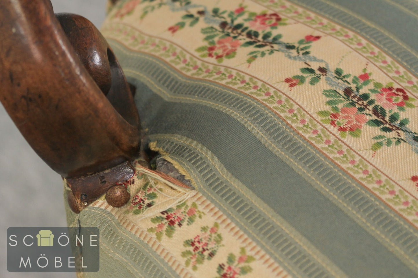 Wunderschöner Barock Design Sessel Massivholz Antik Stil Stuhl Vintage