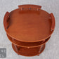 Vintage Beistelltisch rund mit Schublade Etagere Blumenständer Holz